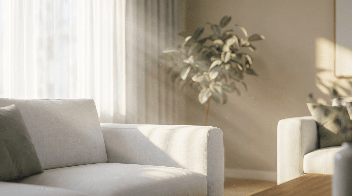Empty apartment living room after a full make-ready clean